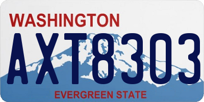 WA license plate AXT8303