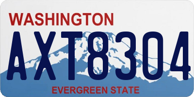 WA license plate AXT8304