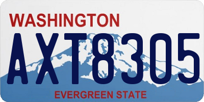 WA license plate AXT8305