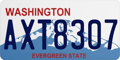 WA license plate AXT8307