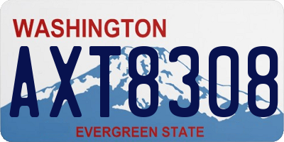 WA license plate AXT8308