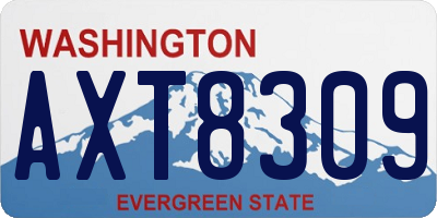 WA license plate AXT8309