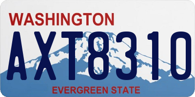 WA license plate AXT8310