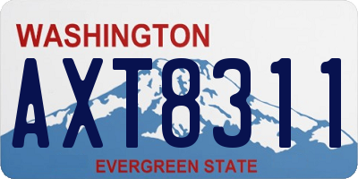 WA license plate AXT8311