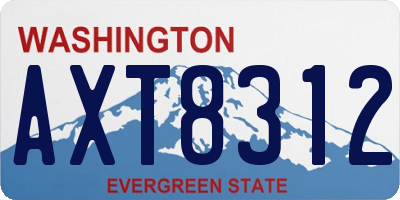 WA license plate AXT8312