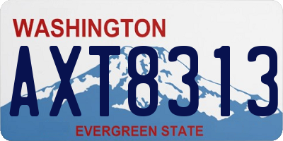 WA license plate AXT8313