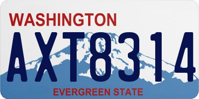 WA license plate AXT8314