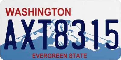 WA license plate AXT8315