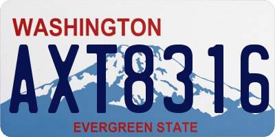 WA license plate AXT8316