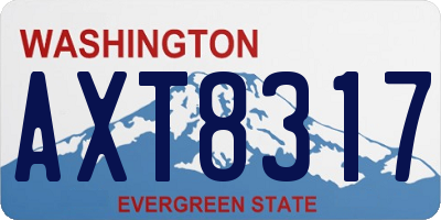 WA license plate AXT8317