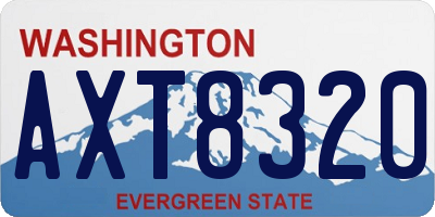 WA license plate AXT8320