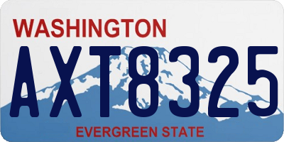 WA license plate AXT8325