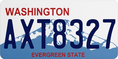 WA license plate AXT8327
