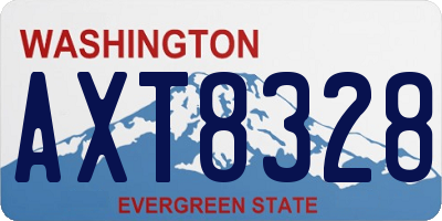 WA license plate AXT8328