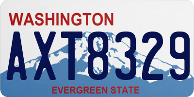 WA license plate AXT8329