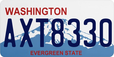 WA license plate AXT8330