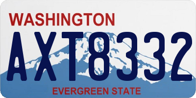 WA license plate AXT8332