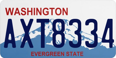 WA license plate AXT8334