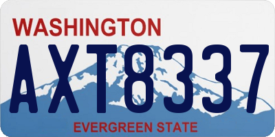 WA license plate AXT8337