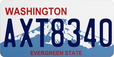 WA license plate AXT8340