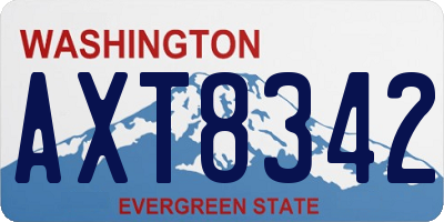 WA license plate AXT8342