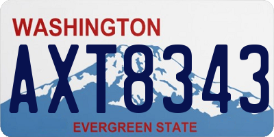 WA license plate AXT8343