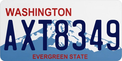 WA license plate AXT8349