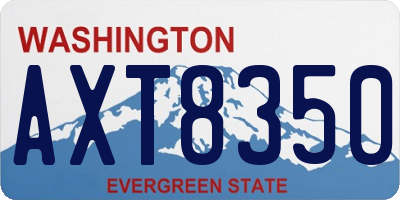 WA license plate AXT8350