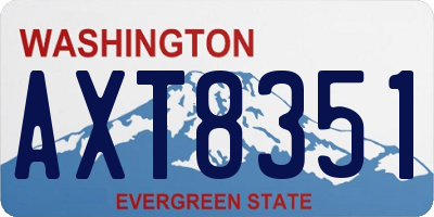 WA license plate AXT8351