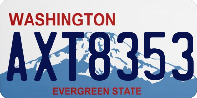 WA license plate AXT8353