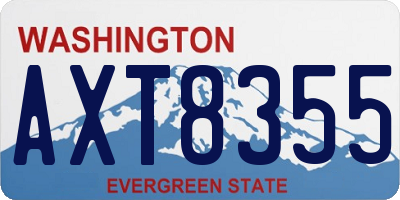 WA license plate AXT8355
