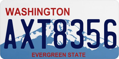WA license plate AXT8356