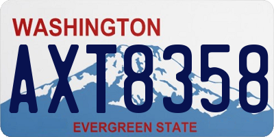 WA license plate AXT8358