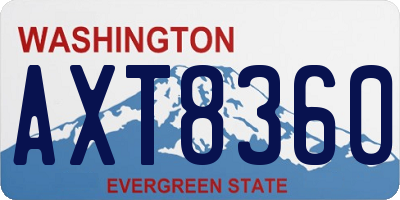 WA license plate AXT8360