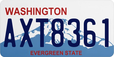 WA license plate AXT8361