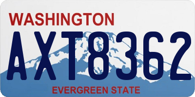 WA license plate AXT8362