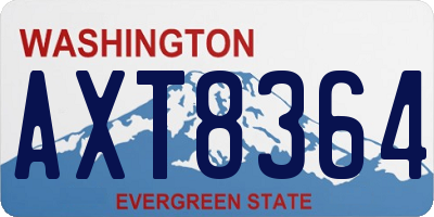 WA license plate AXT8364