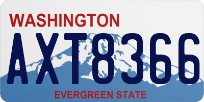 WA license plate AXT8366