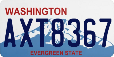 WA license plate AXT8367
