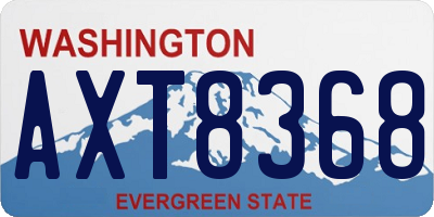 WA license plate AXT8368