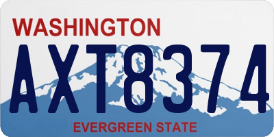 WA license plate AXT8374