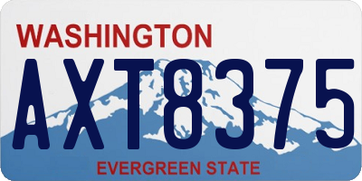 WA license plate AXT8375
