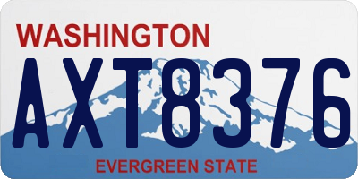 WA license plate AXT8376