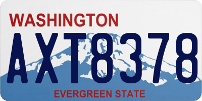 WA license plate AXT8378