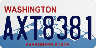 WA license plate AXT8381