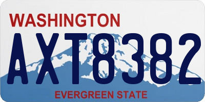 WA license plate AXT8382