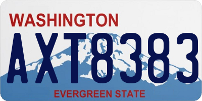 WA license plate AXT8383