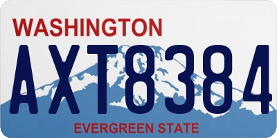 WA license plate AXT8384