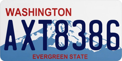 WA license plate AXT8386