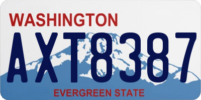 WA license plate AXT8387